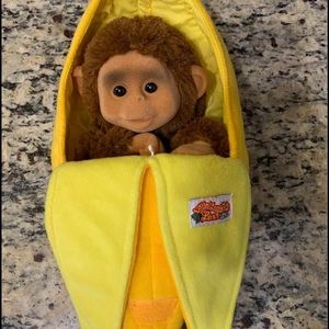 Little Monkey Lost 12" Plush Baby Monkey In Banana Puppet